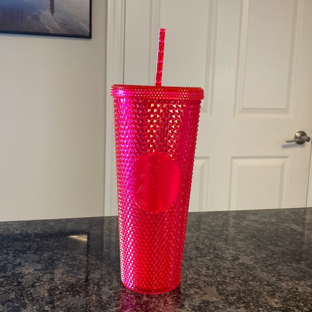 Starbucks 2019 Holiday Tumbler Venti Hot Pink Studded Limited Edition